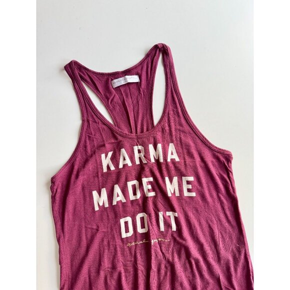 SPIRITUAL GANGSTER Crimson Red "Karma Made Me Do It" Racerback Tank, Size S - Picture 5 of 8